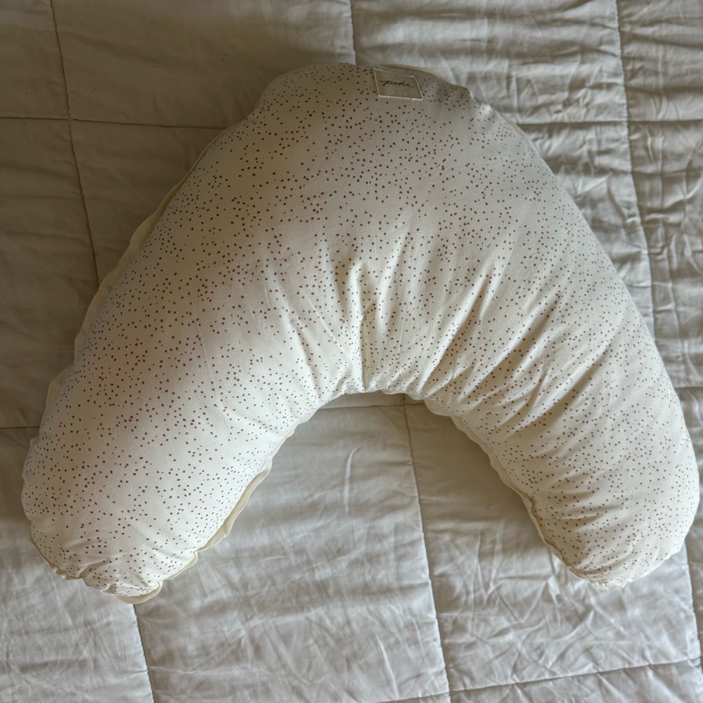 Pehr Cream And Burgundy Speckled Nursing Pillow With Washable Cover